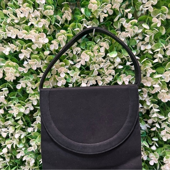 Vintage Palazzo black evening handbag fancy dressy purse matte satin finish - Picture 3 of 13